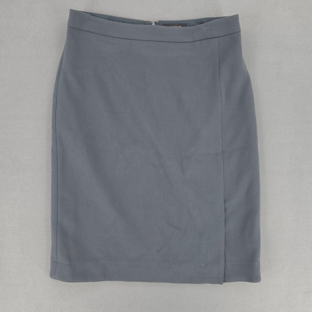 Ann Taylor Womens Size 10 Gray Blue Pencil Skirt Career Professional Workwear